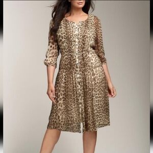 Talbots Leopard Print Chiffon Tunic / Dress, 6